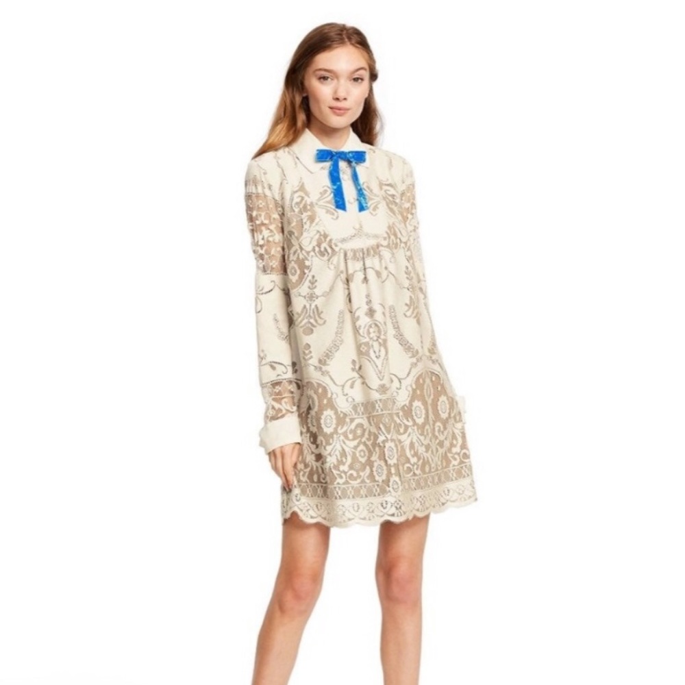 NWOT Anna Sui Gossip Girl Lace Bow Dress